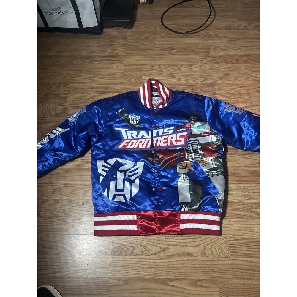 Headgear Classics Red Transformers Optimus Prime Satin Bomber Jacket Mens Small